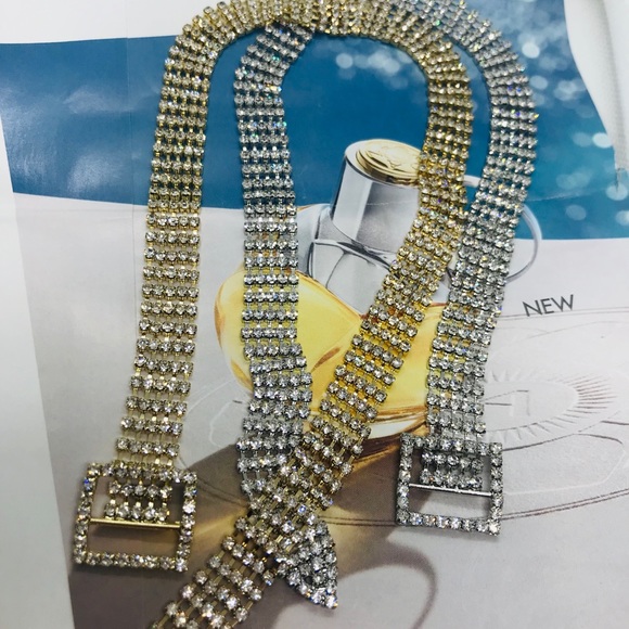 COPY - Gold Silver Rhinestone Choker - Picture 4 of 6